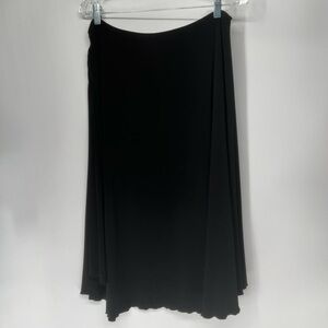 JB by Julie Brown Solid Black Drapey Jersey Knee Length Skirt Size XL